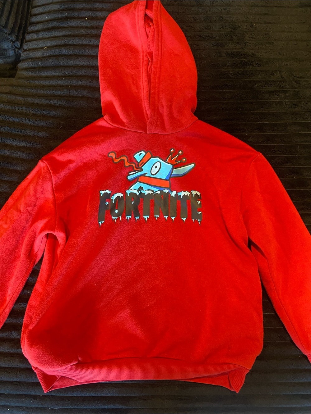 Kids Red Fortnite Pullover Hoodie with Graphic
